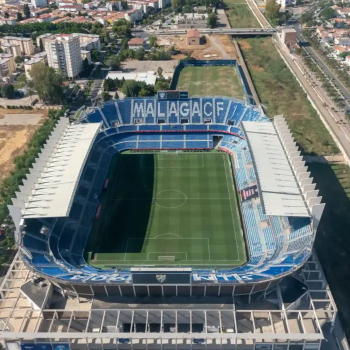 estadio de la rosaleda en Málaga - vistas aéreas