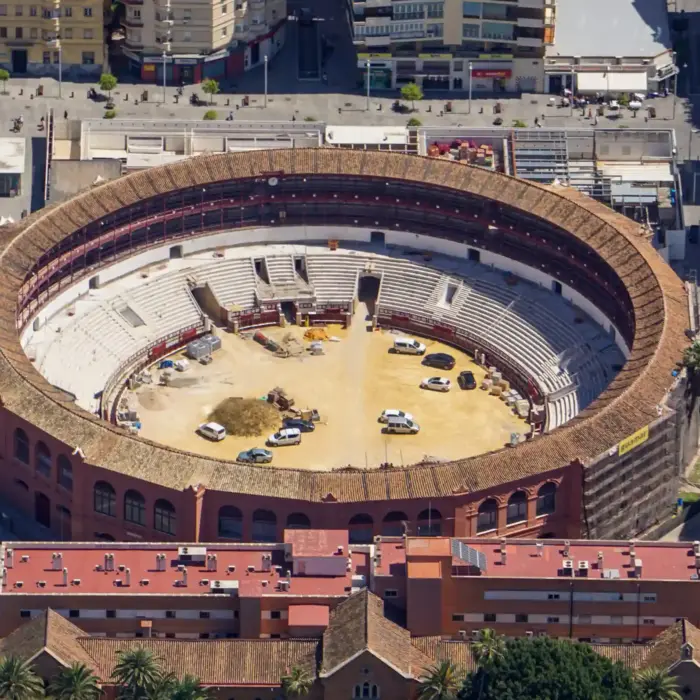 plaza de toros La Malagueta en vista aeréa