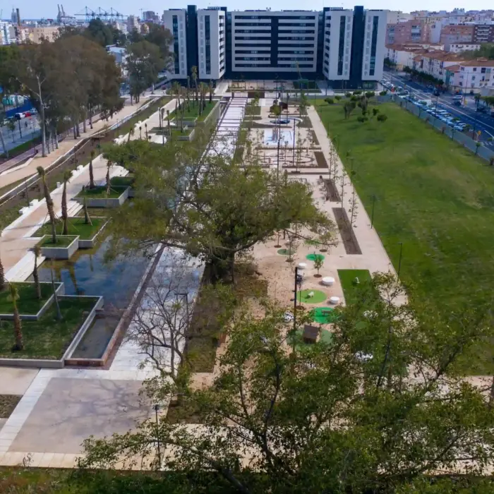 Perspectiva aérea arbolado Parque Martiricos