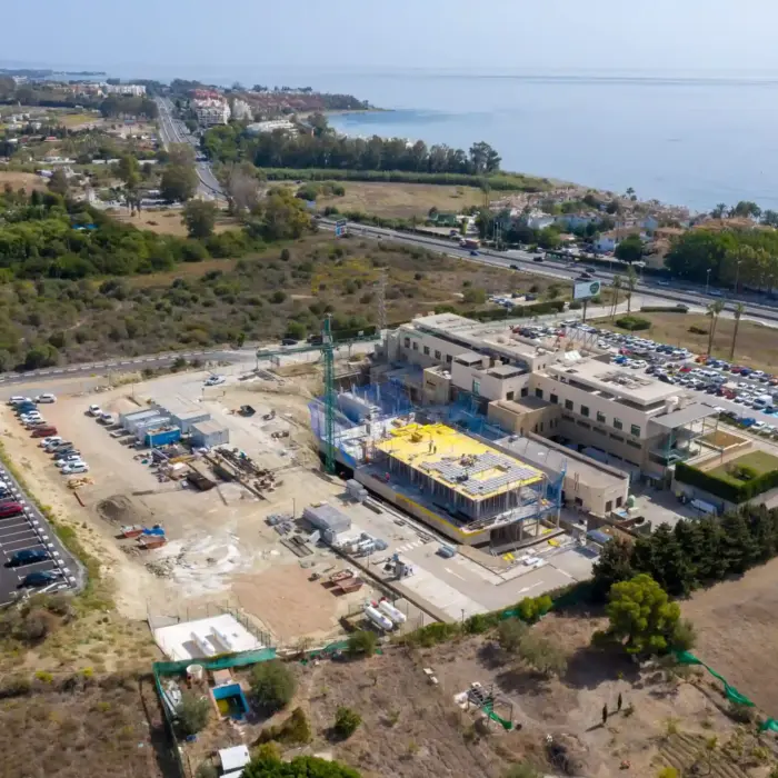 Detalle aéreo de la ampliación de Hospiten en Estepona